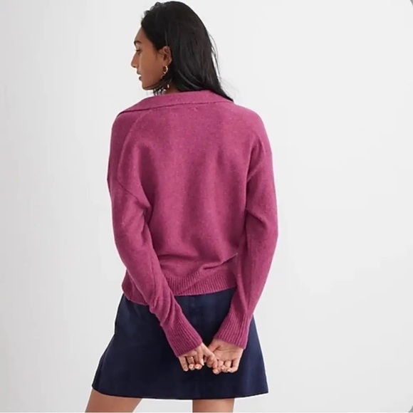 J.CREW Cranberry polo Collared V-Neck Sweater - Picture 6 of 9